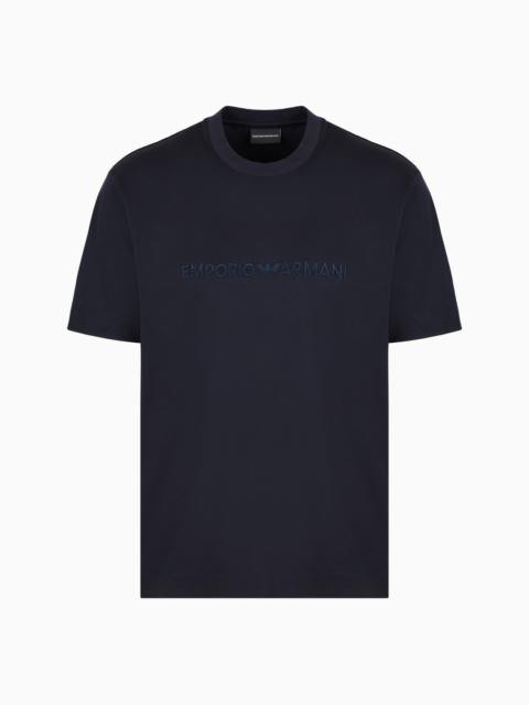 EMPORIO ARMANI ASV JERSEY-LYOCELL BLEND T-SHIRT WITH EMPORIO ARMANI EMBROIDERY