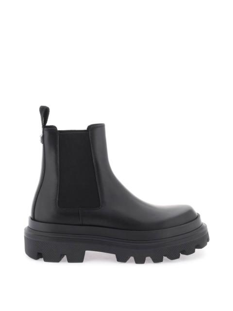 Dolce & Gabbana Chelsea Boots In Brushed Leather Men