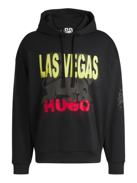 HUGO COTTON-TERRY FANWEAR HOODIE WITH SPECIAL ARTWORK