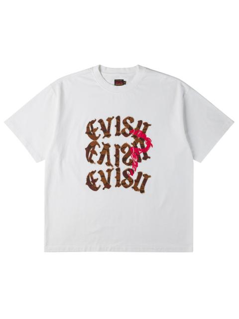 EVISU Distressed Ishigaki Camouflage Applique Logo T-shirt