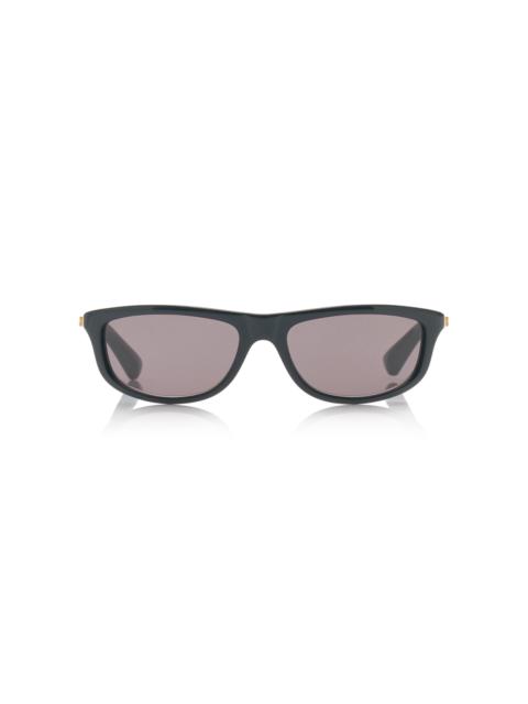 Bottega Veneta Slim Square-Frame Acetate Sunglasses black