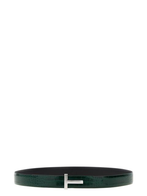 TOM FORD Tom Ford Men Reversible Crocodile Leather Belt