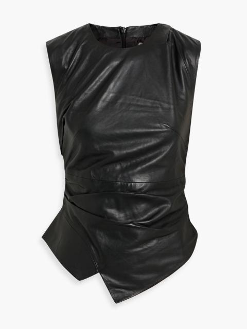 RÓHE Asymmetrical gathered leather top