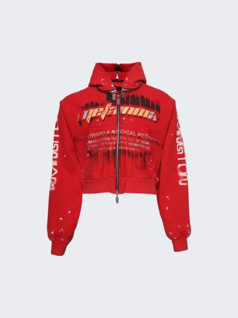RRR123 Radical Paper Rose Zip Hoodie Meta Red