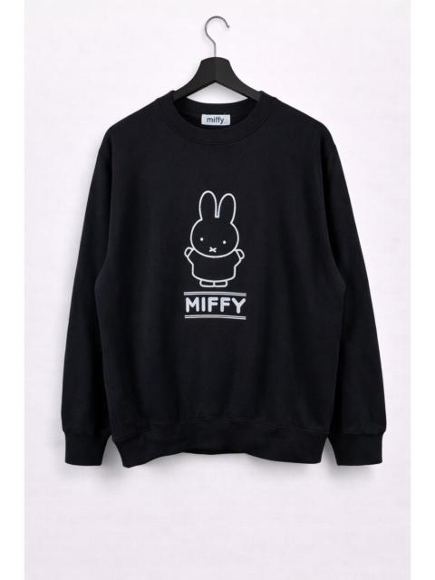 Other Designers Anime - Miffy Black Crewneck Cute Character Pullover