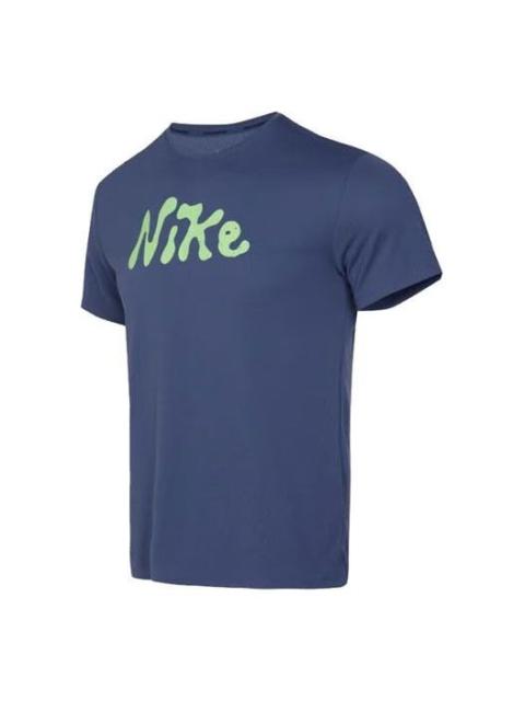 Nike Nike Dri-FIT UV Miler Studio'72 Short Sleeve Running Top 'Blue' FB7947-491