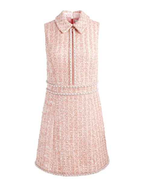 Alice + Olivia ELLIS EMBELLISHED COLLARED ZIP FRONT DRESS