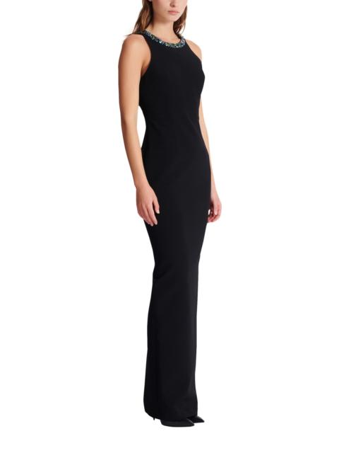 Balmain Balmain Long sleeveless dress in embroidered velvet in Black at Nordstrom