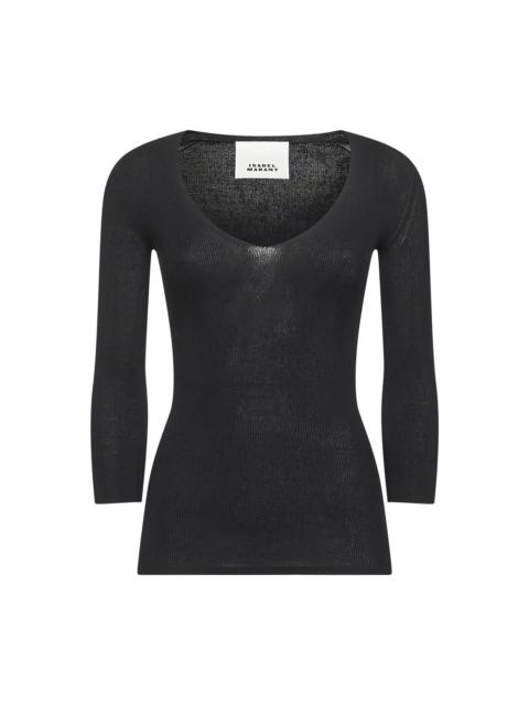 Isabel Marant Isabel Marant Women Black Ribbed Crepe Knit Felicia Top