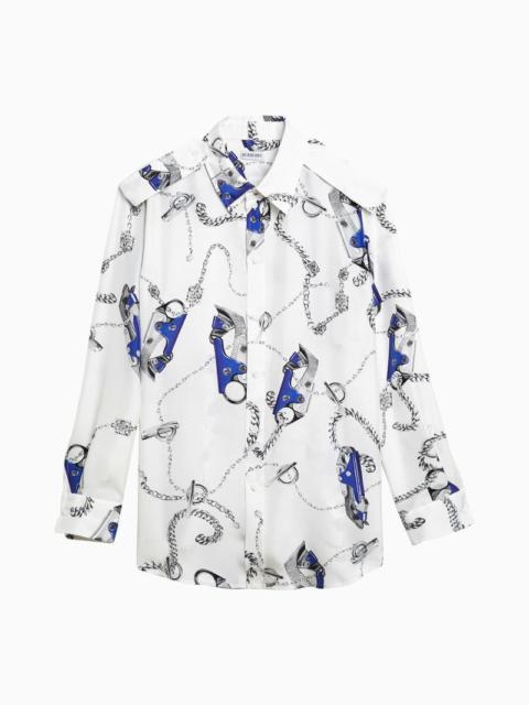 BURBERRY WHITE SHIRT WITH BLUE PATTERN