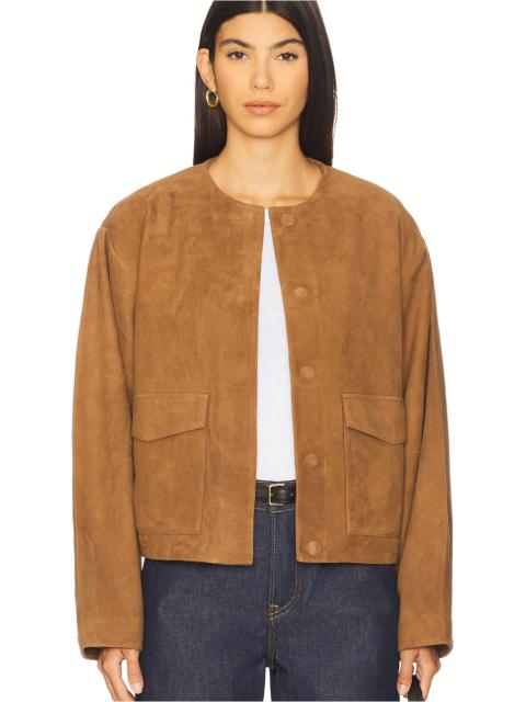 Suede Utility Cocoon Bomber
