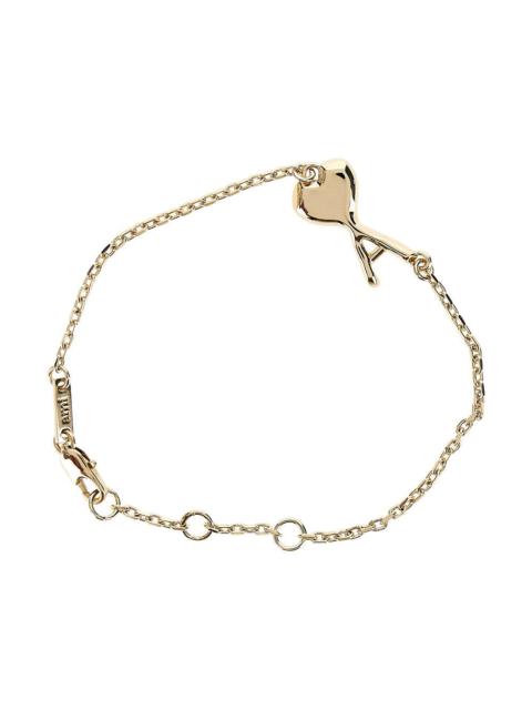AMI Paris Ami Brass Hammered Ami De Coeur Bracelet Gold