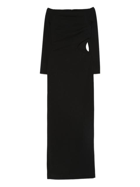 SOLACE LONDON Mircea off-shoulder cut-out maxi dress