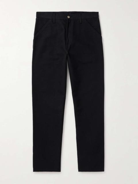 Single Knee Straight-Leg Organic Cotton-Canvas Trousers
