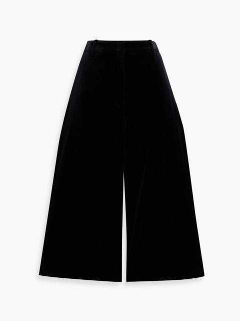 NILI LOTAN Idris cotton-blend velvet culottes