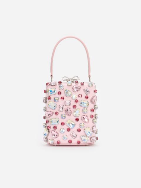 self-portrait Pink Multi Crystal Mini Bow Bag