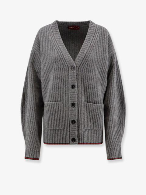 GUCCI Gucci Ribbed Wool Cardigan