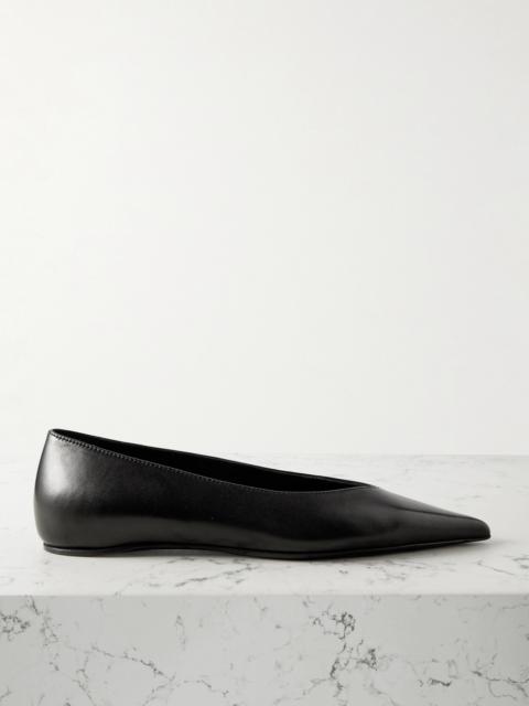 TOTEME + Net Sustain The Asymmetric Ballerina Leather Point-toe Flats