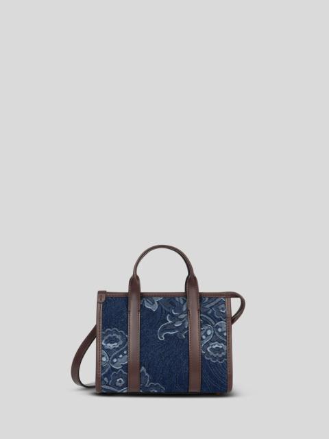 Etro MINI TOP-HANDLE BAG IN JACQUARD DENIM