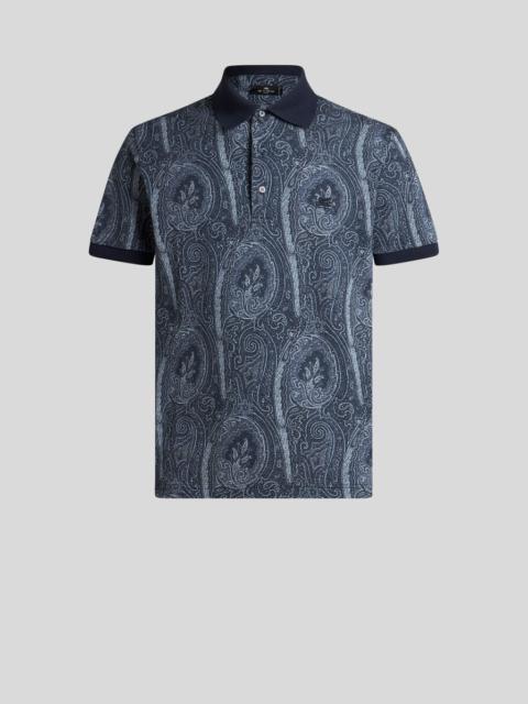 Etro ALL-OVER FOLIAGE COTTON POLO SHIRT