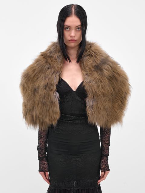Blumarine Brown Lamb Fur Stole