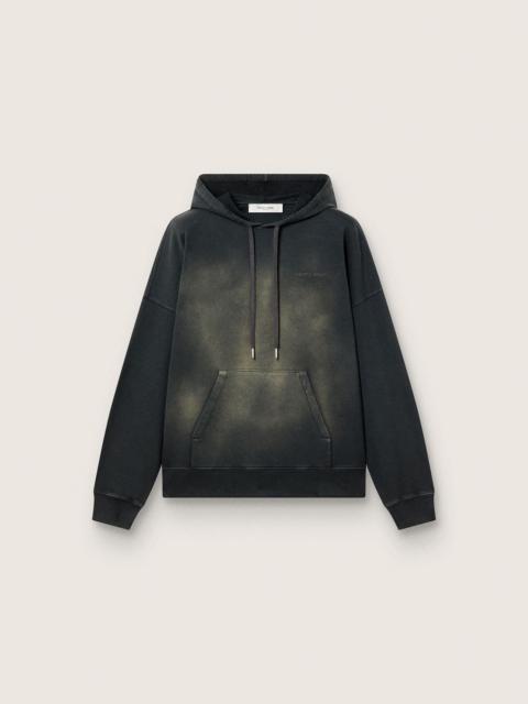 Golden Goose Unisex hooded sweatshirt in black cotton with a bleached effect