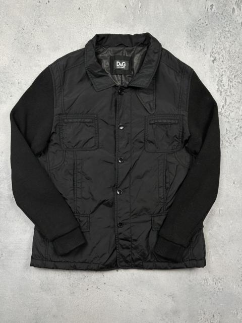 Dolce & Gabbana D&G Dolce & Gabbana Hybrid Jacket Puffer Nylon Knit Sleeves