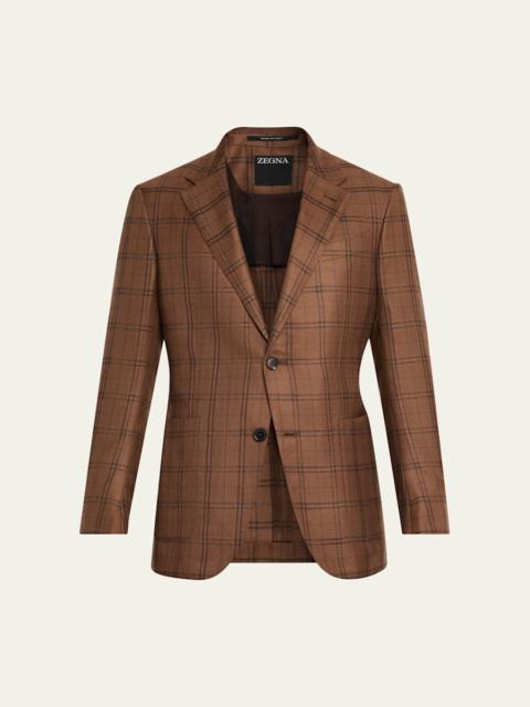ZEGNA Men's Wool Plaid Slim Fit Two-Button Sport Coat
