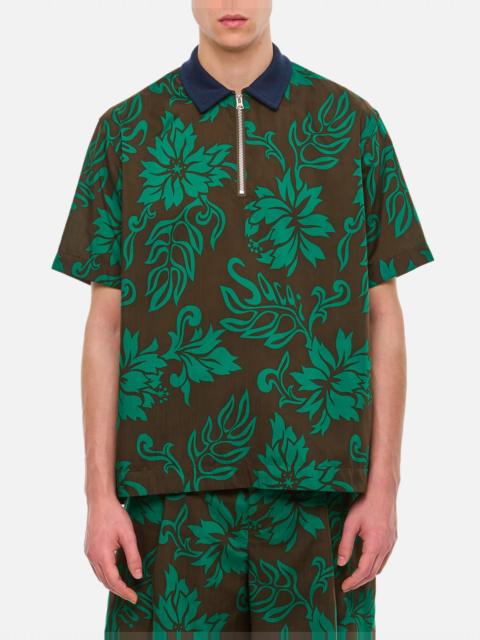 sacai FLORAL PRINT POLO