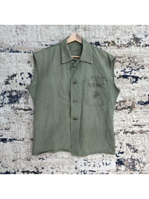 Other Designers Vintage US Army Sleeveless Shirt USMC Distressed