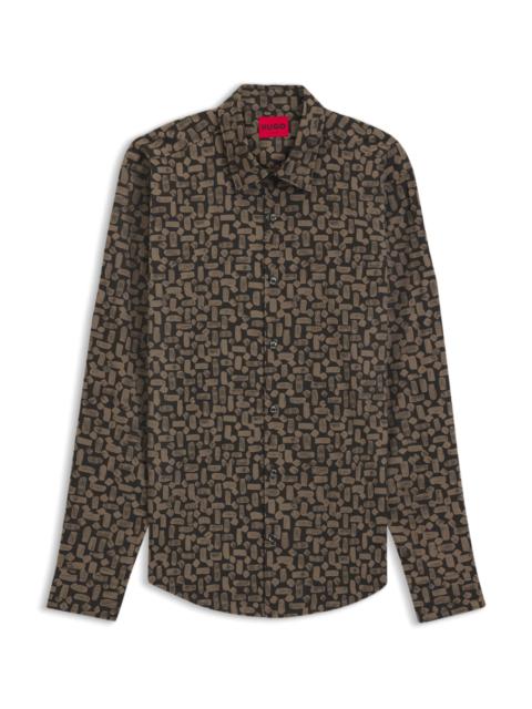 HUGO SLIM-FIT SHIRT IN PRINTED COTTON POPLIN