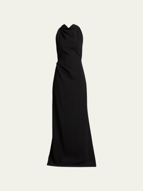 Proenza Schouler Halter-Neck Matte Crepe Backless Gown