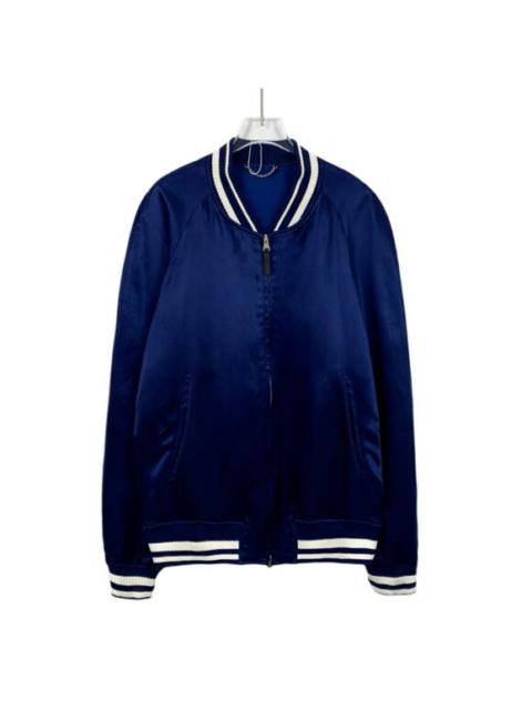 Louis Vuitton Deep Blue Embroidered Lettering Zip-Up Jacket