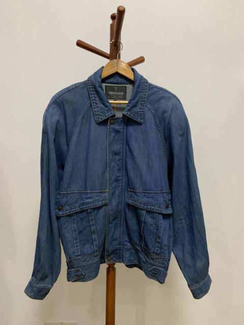 Other Designers Vtg Trussardi Denim Jacket Big Back Embroidery Spellout Logo