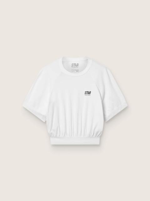 Golden Goose Women's white cropped sports T-shirt