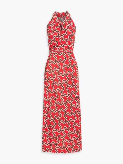 DIANE VON FURSTENBERG Nyck cutout printed crepe de chine maxi dress