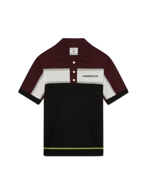 CASABLANCA Stripe Merino Knit Polo