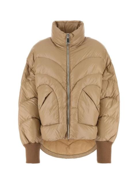 Beige nylon down jacket