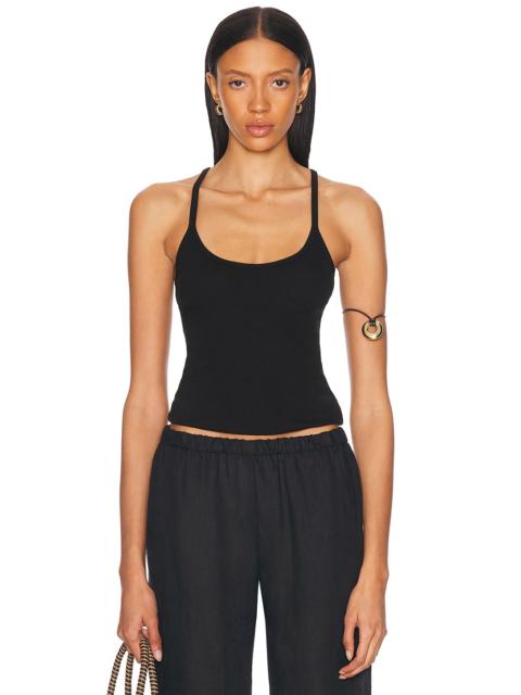 Enza Costa Cotton Rib U Tank Top