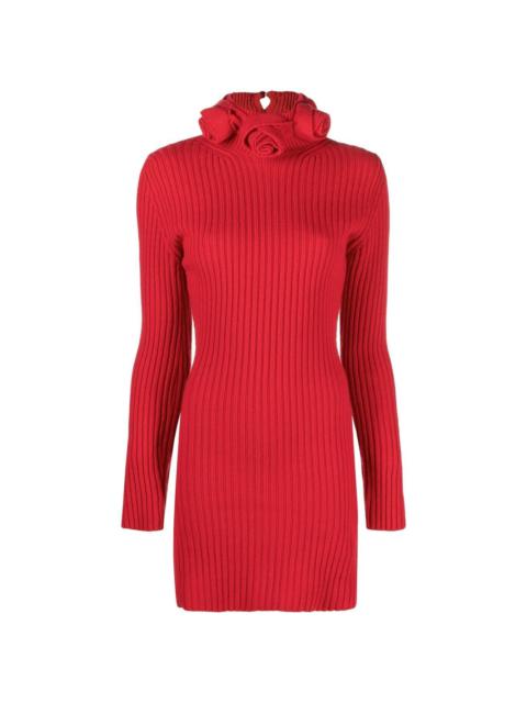Blumarine roll-neck wool mini dress