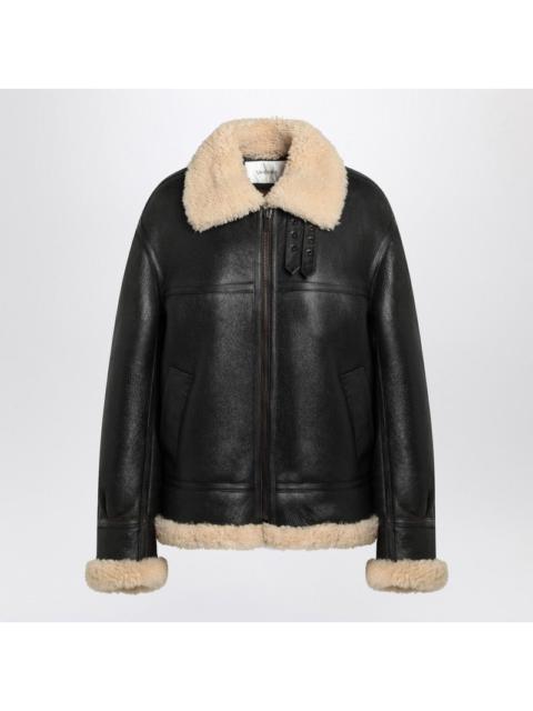 SAINT LAURENT Saint Laurent Black Leather And Shearling Jacket Women