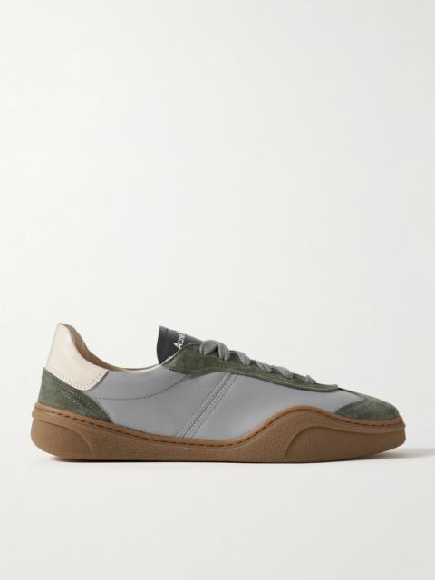 Acne Studios Bars Low Suede-Trimmed Leather Sneakers Gray