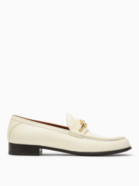 Valentino Valentino Garavani Ivory Leather Vlogo Signature Loafer Women