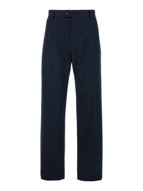 Alexander Mcqueen Men Blue Straight Tailored Pants In Cotton Man