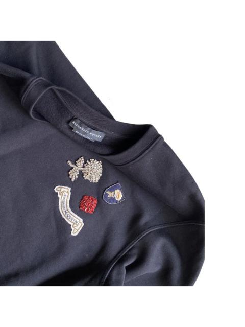 Alexander McQueen 2018 Rhinestone Embroidered Logo Sweater