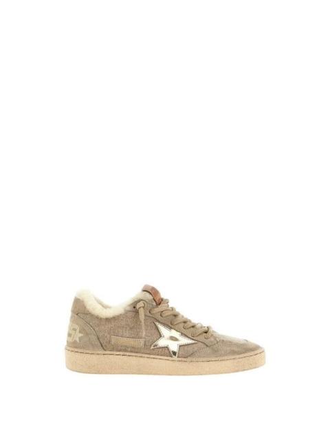 Golden Goose GOLDEN GOOSE Ball Star Womens Beige Shearling Sneakers New &