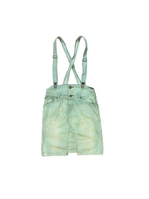 LEVIS LADY STYLE OVERALL MINI SKIRT IN GREEN DENIM #8659-019