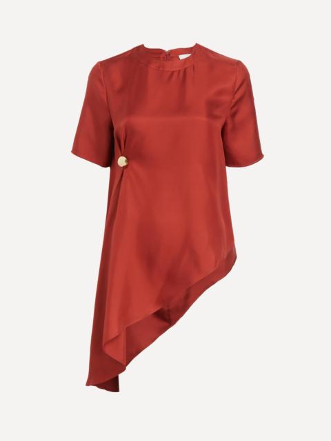 Loulou de Saison Madea Asymmetric Silk-Twill Top
