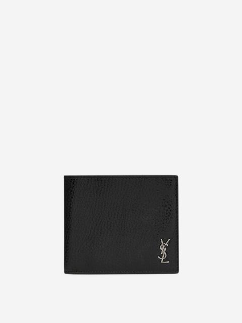 SAINT LAURENT LOGO GRAINED LEATHER WALLET