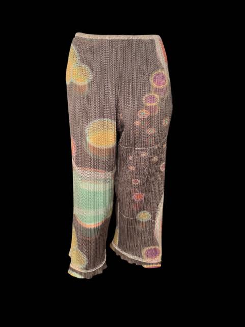 ISSEY MIYAKE Issey Miyake Pleats Please Cosmos Print Crop Trousers Pants